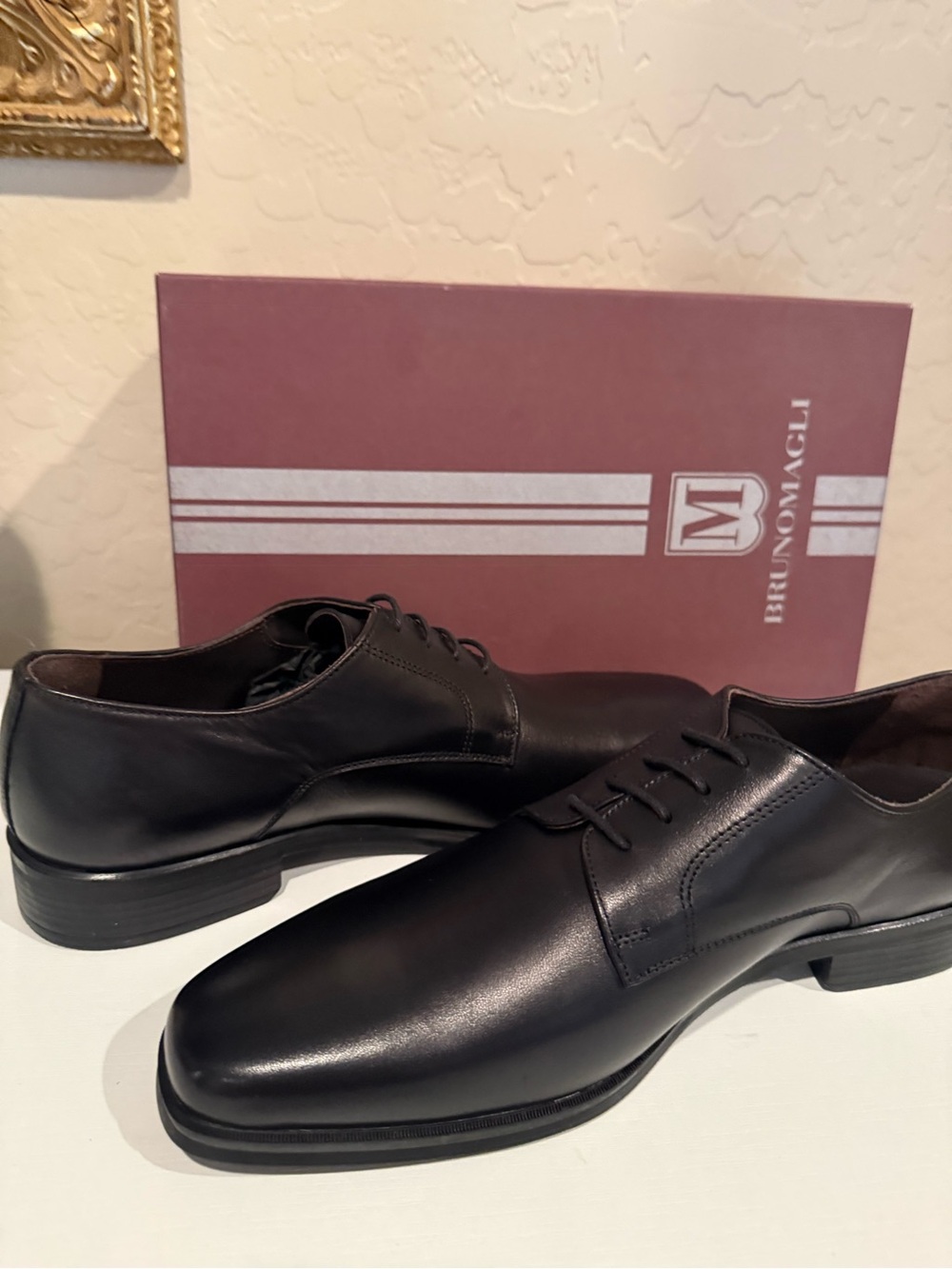 BRUNO MAGLI PELLO BLACK LEATHER LACE OXFORD/ DERNY SHOE men’s size 8.5 NWT